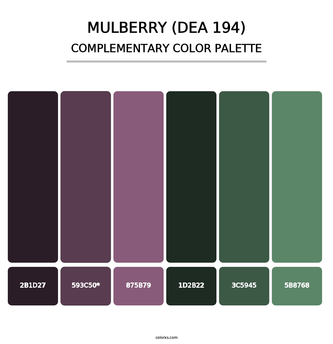 Mulberry (DEA 194) - Complementary Color Palette