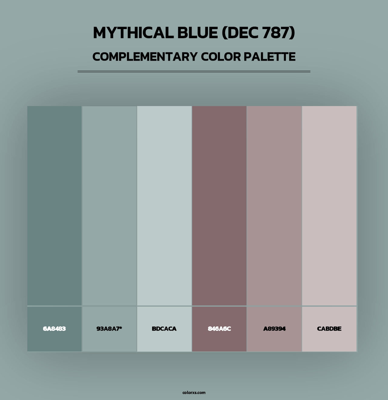 Mythical Blue (DEC 787) - Complementary Color Palette