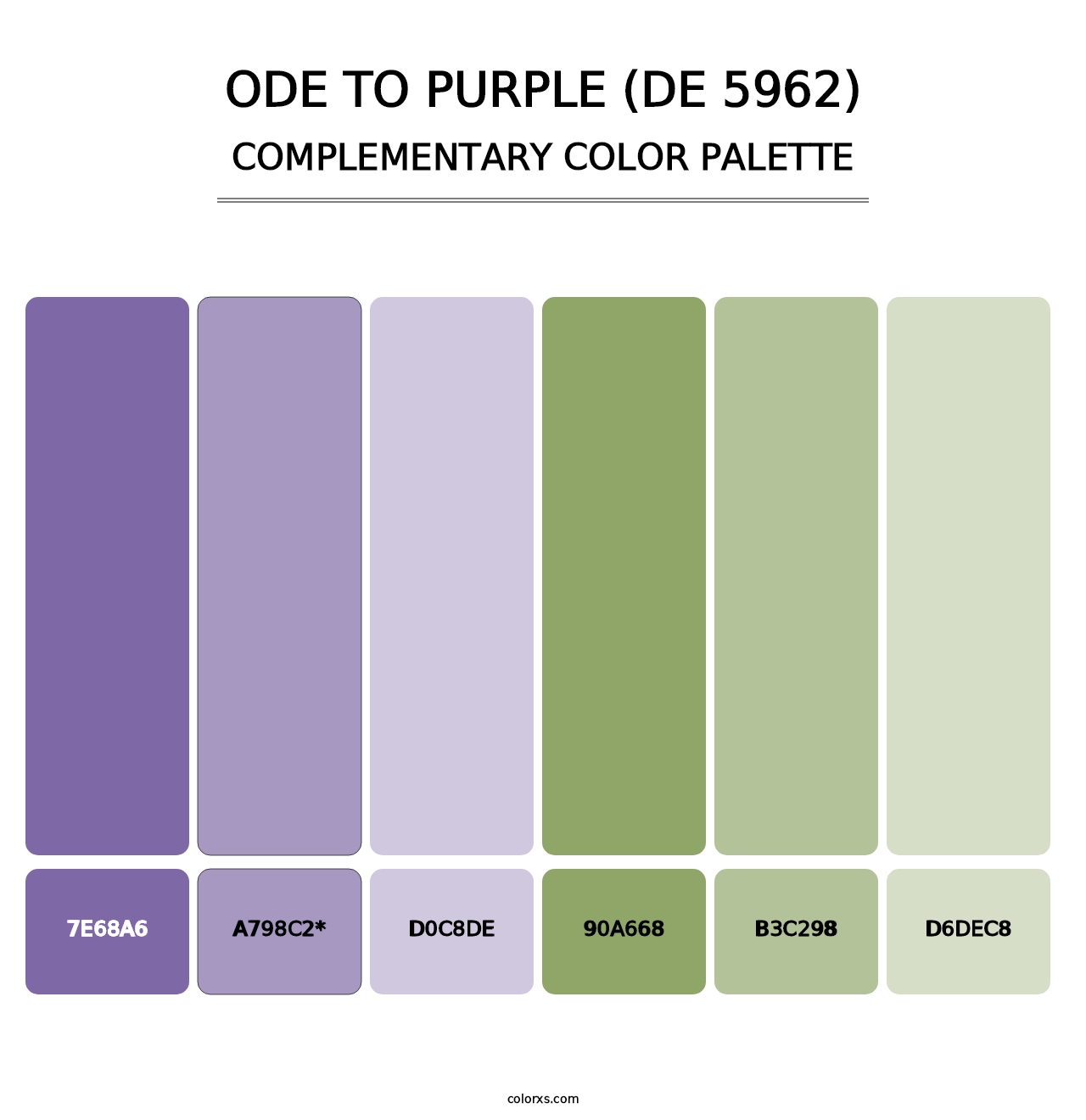 Ode to Purple (DE 5962) - Complementary Color Palette