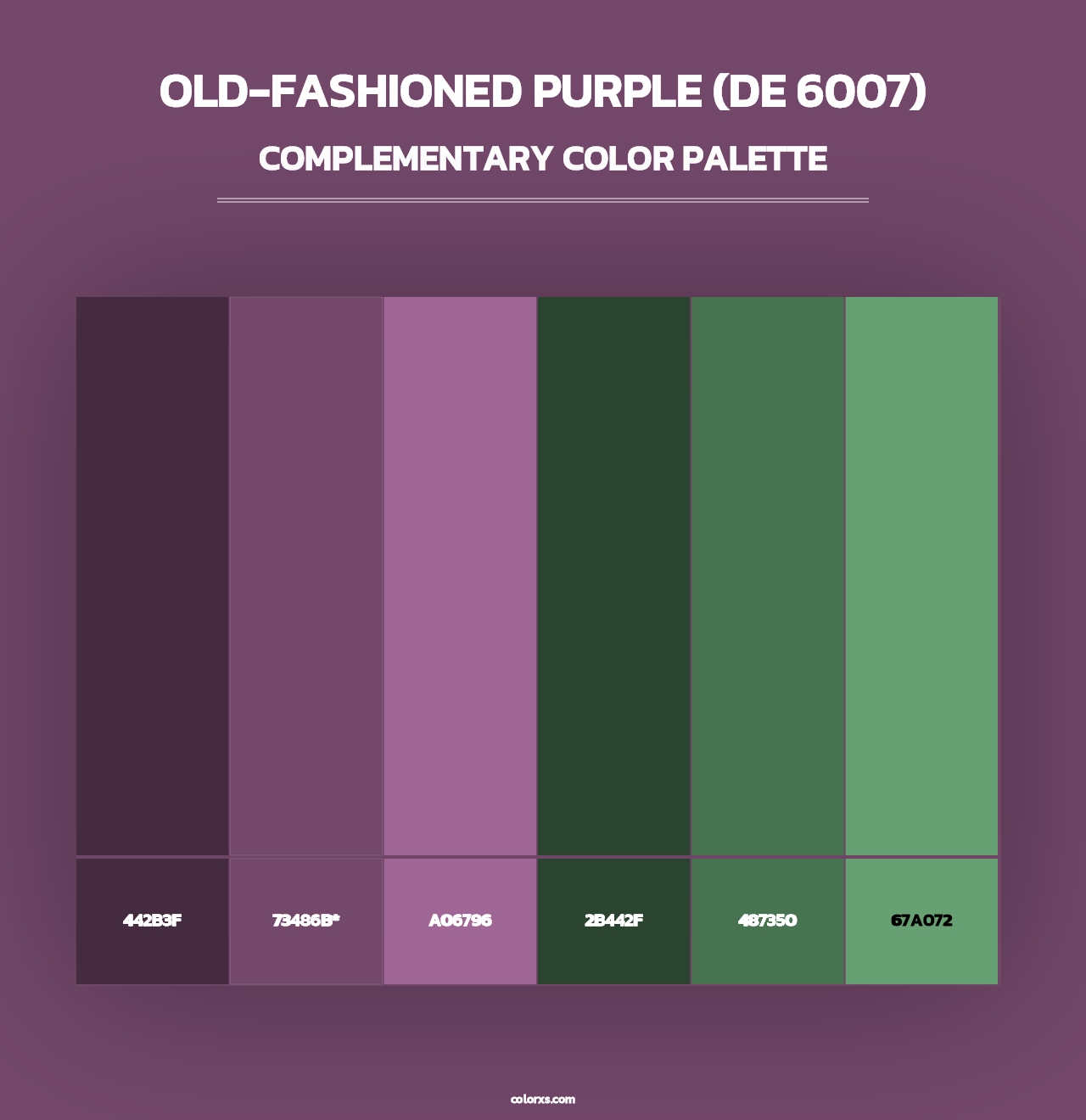 Old-Fashioned Purple (DE 6007) - Complementary Color Palette
