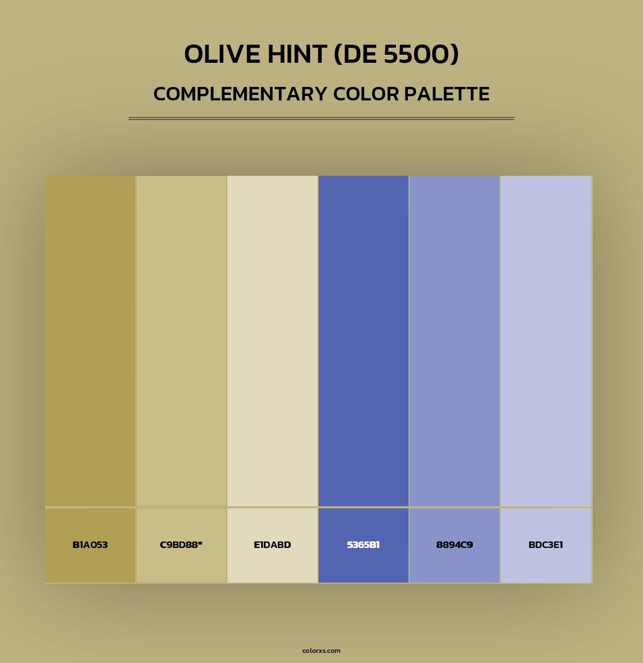Olive Hint (DE 5500) - Complementary Color Palette