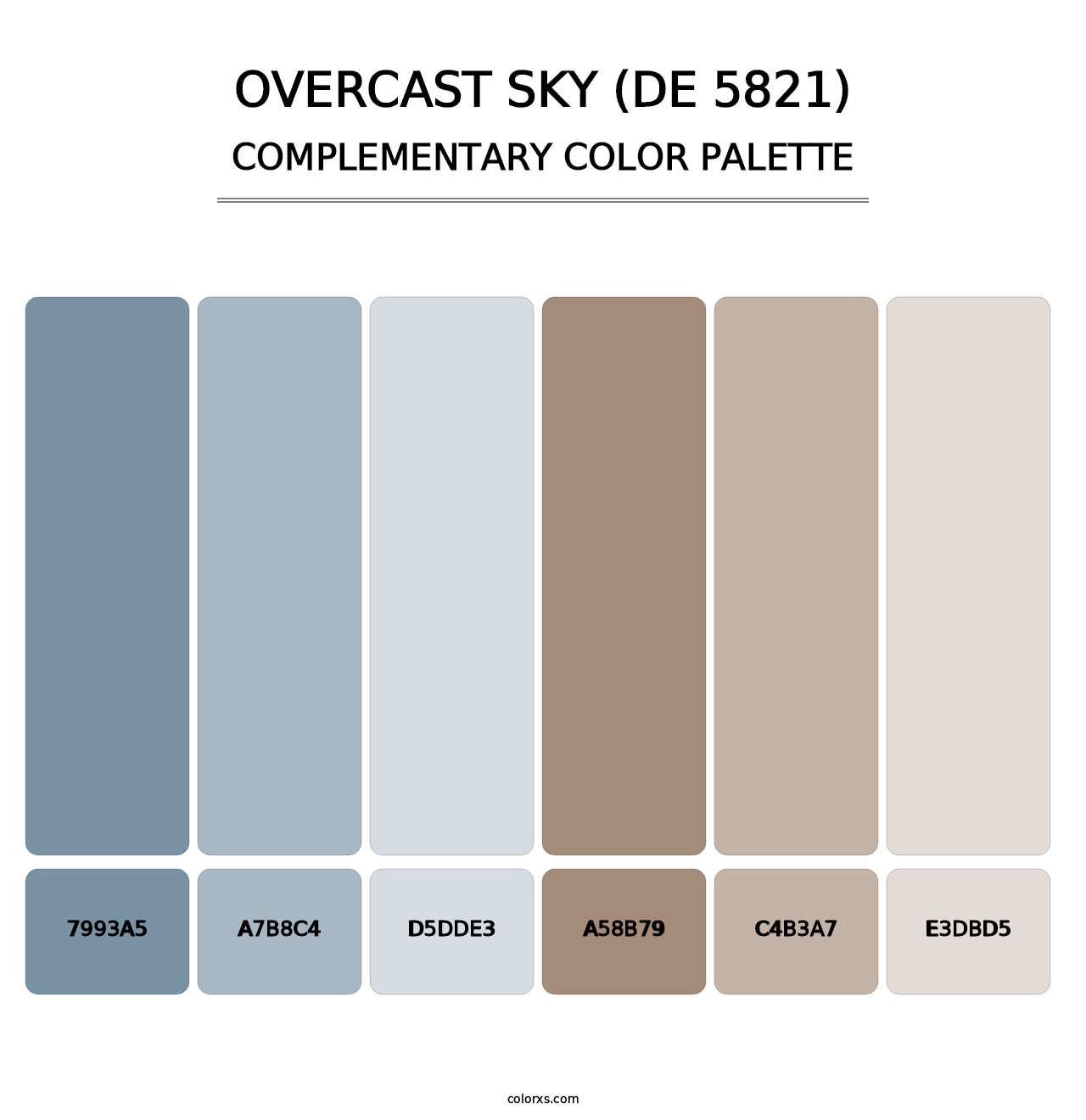 Overcast Sky (DE 5821) - Complementary Color Palette