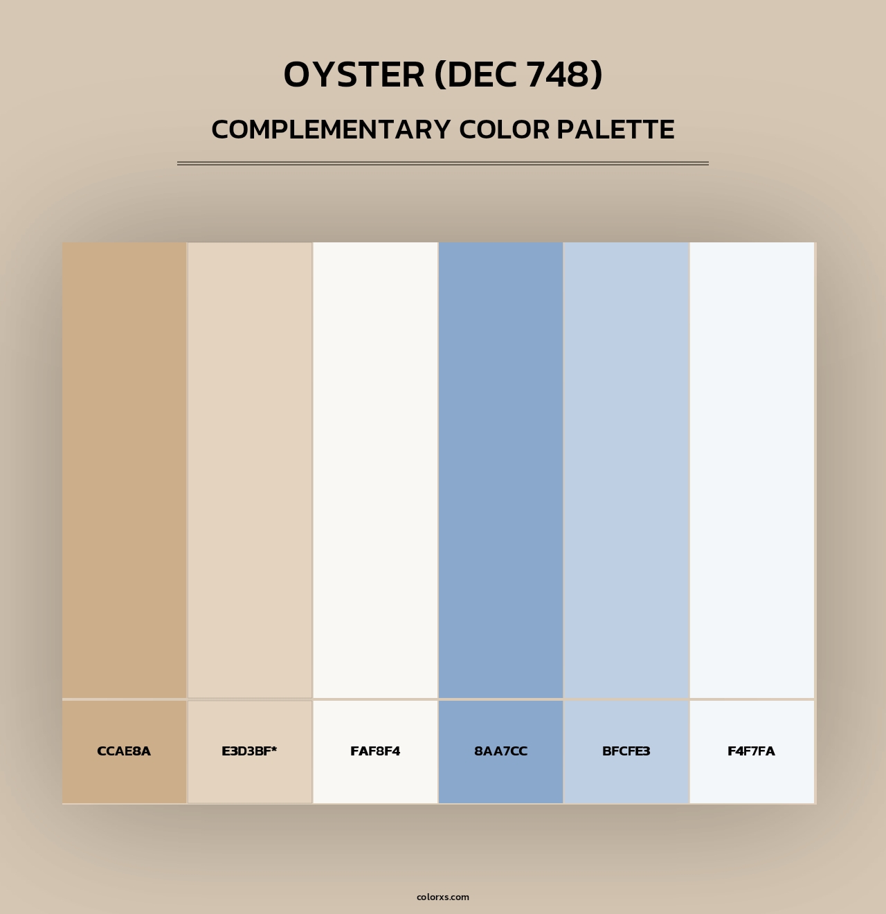 Oyster (DEC 748) - Complementary Color Palette