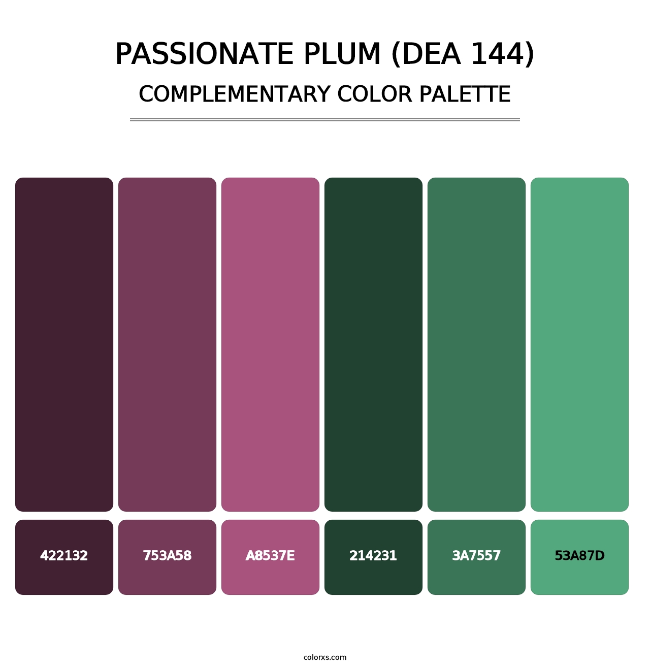 Passionate Plum (DEA 144) - Complementary Color Palette