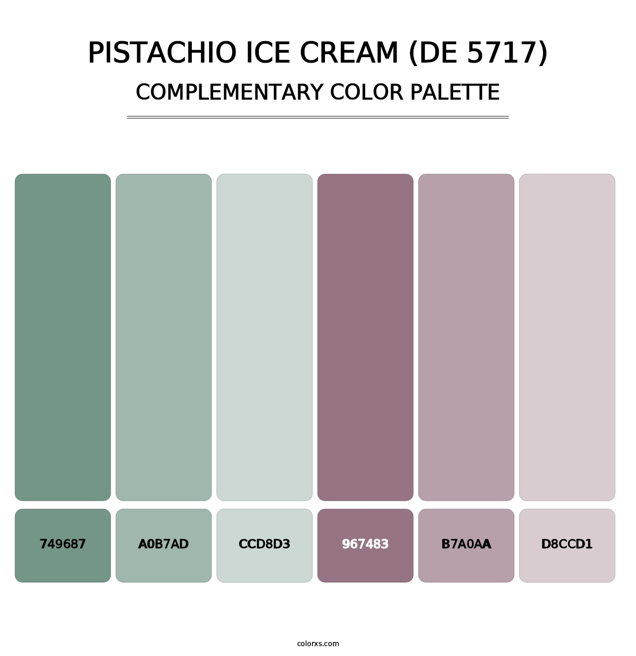 Pistachio Ice Cream (DE 5717) - Complementary Color Palette