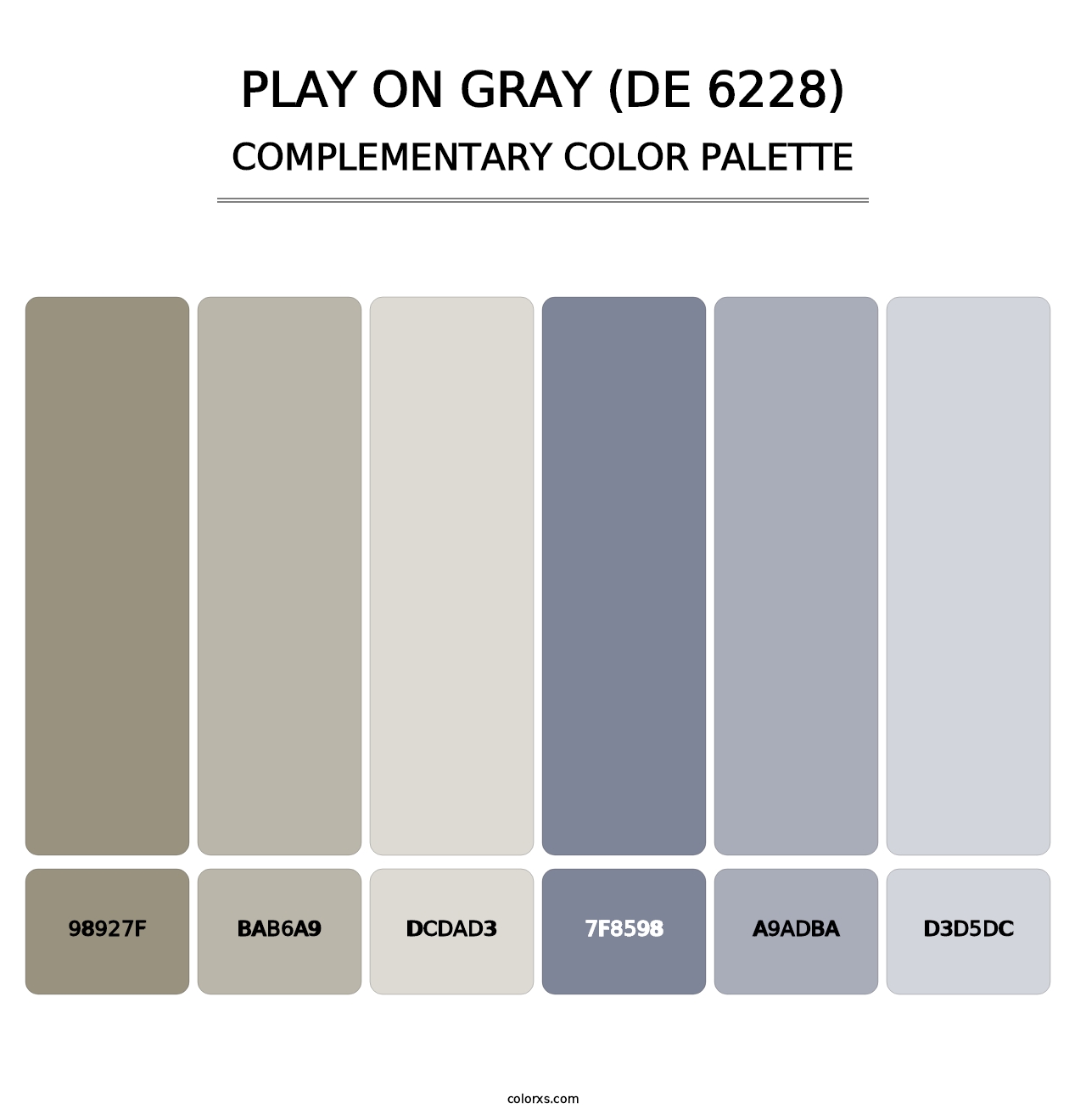 Play on Gray (DE 6228) - Complementary Color Palette