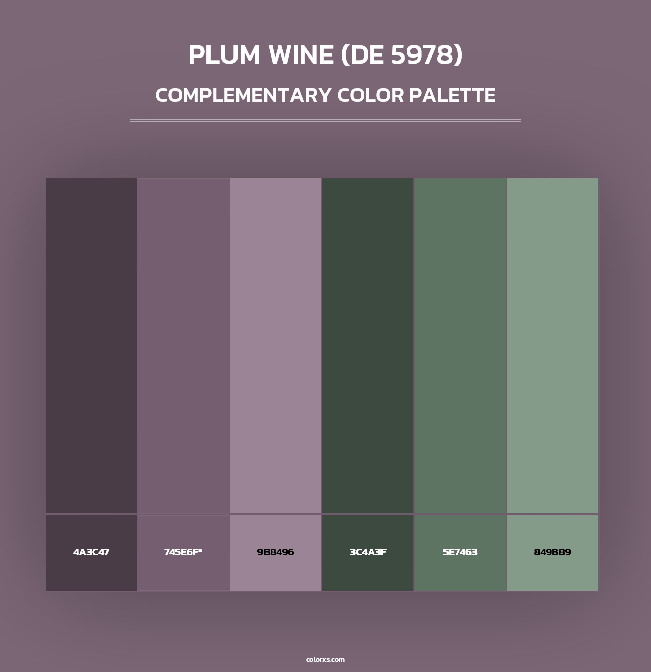 Plum Wine (DE 5978) - Complementary Color Palette
