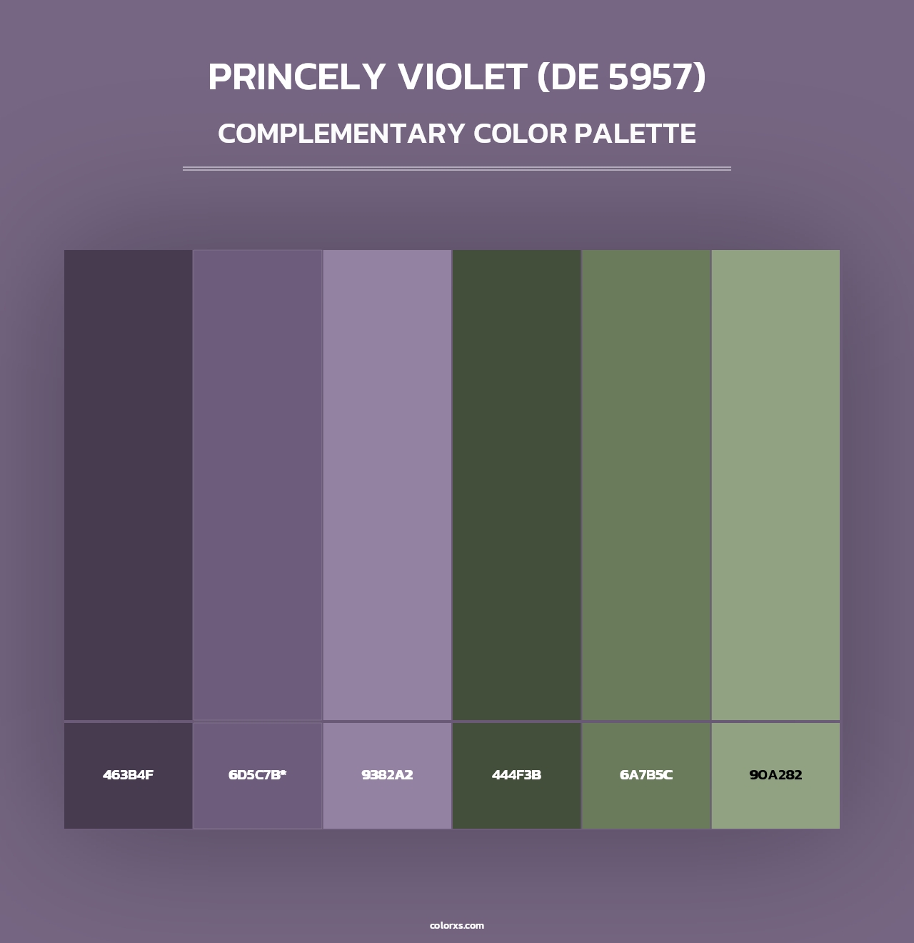 Princely Violet (DE 5957) - Complementary Color Palette