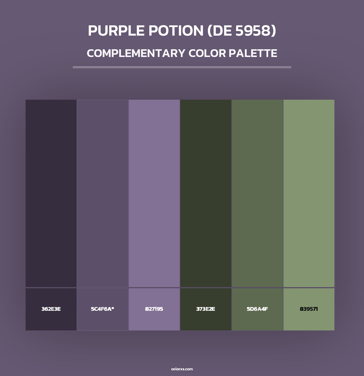 Purple Potion (DE 5958) - Complementary Color Palette