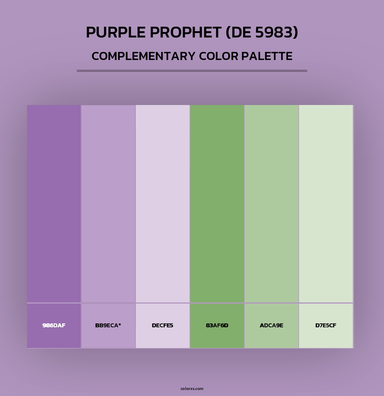 Purple Prophet (DE 5983) - Complementary Color Palette