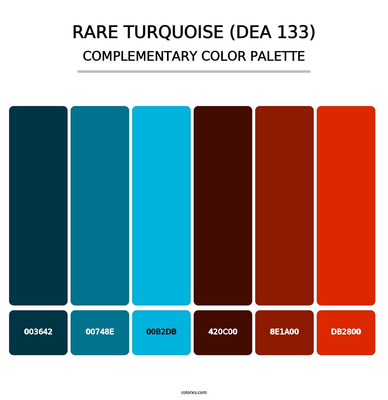 Rare Turquoise (DEA 133) - Complementary Color Palette