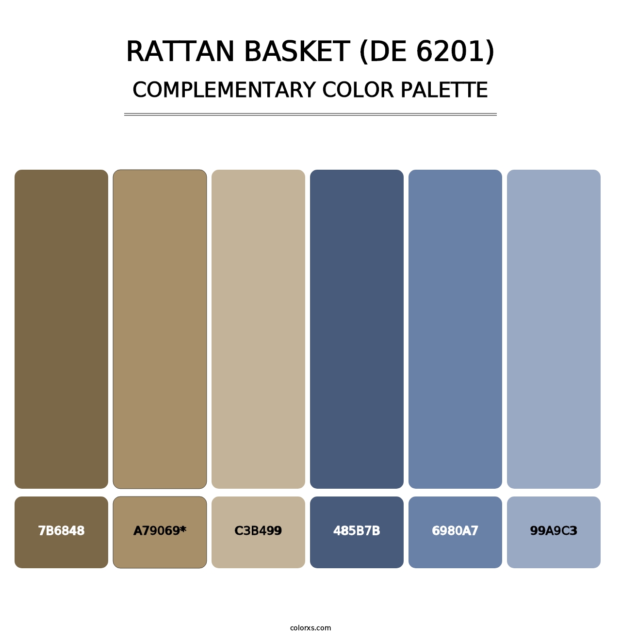 Rattan Basket (DE 6201) - Complementary Color Palette