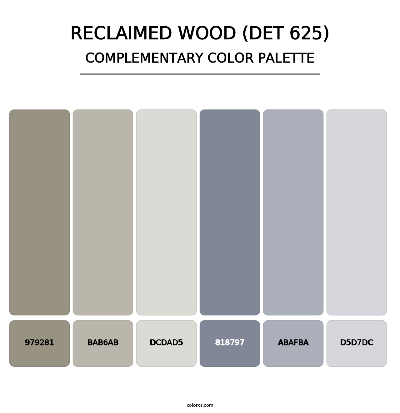 Reclaimed Wood (DET 625) - Complementary Color Palette