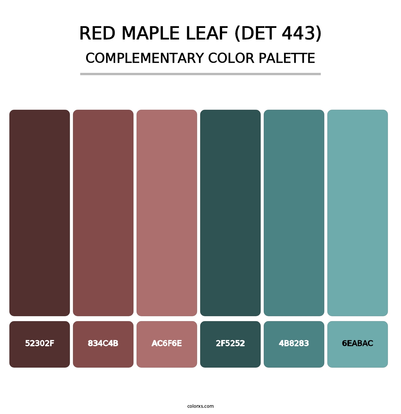 Red Maple Leaf (DET 443) - Complementary Color Palette
