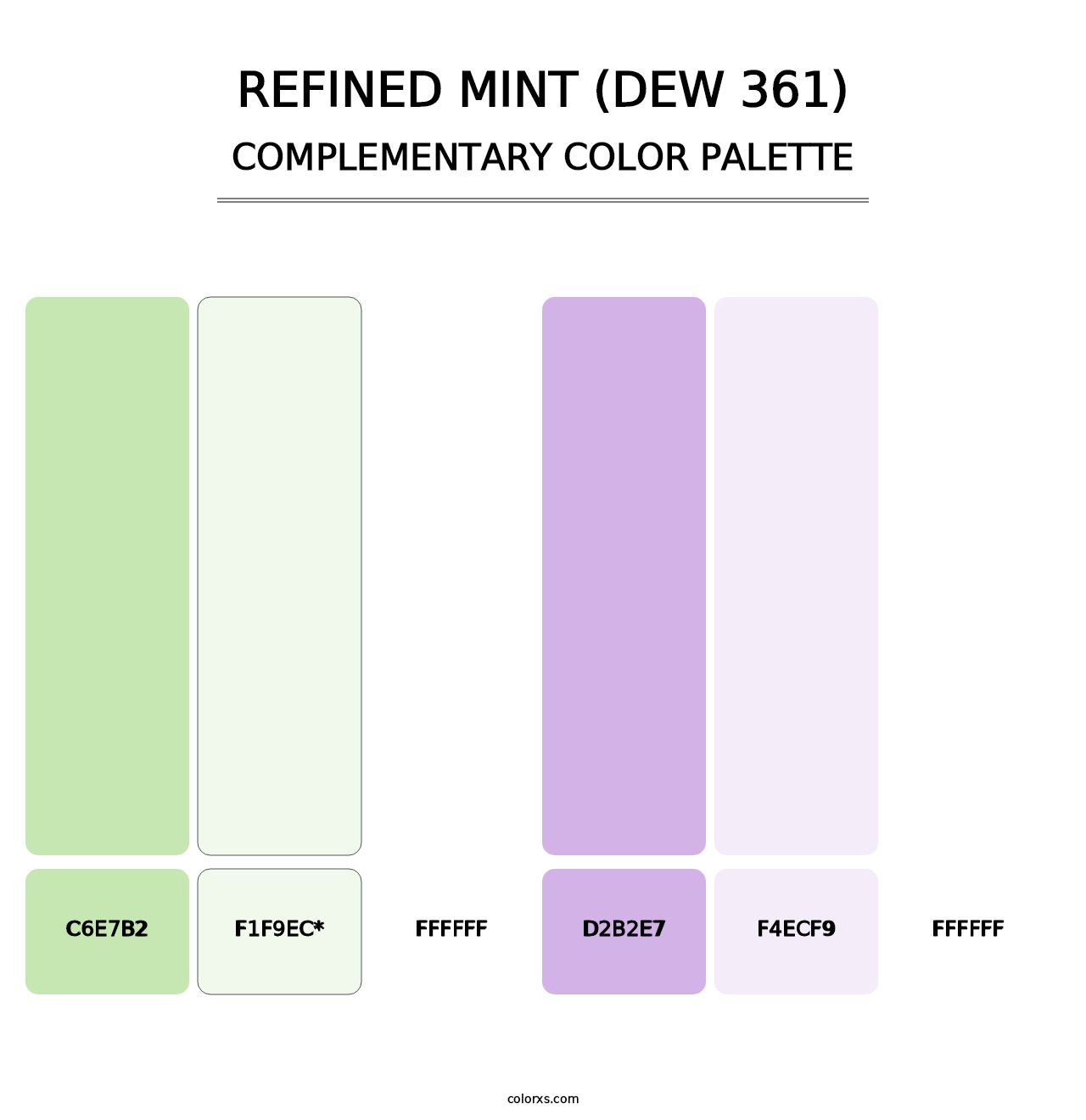 Refined Mint (DEW 361) - Complementary Color Palette