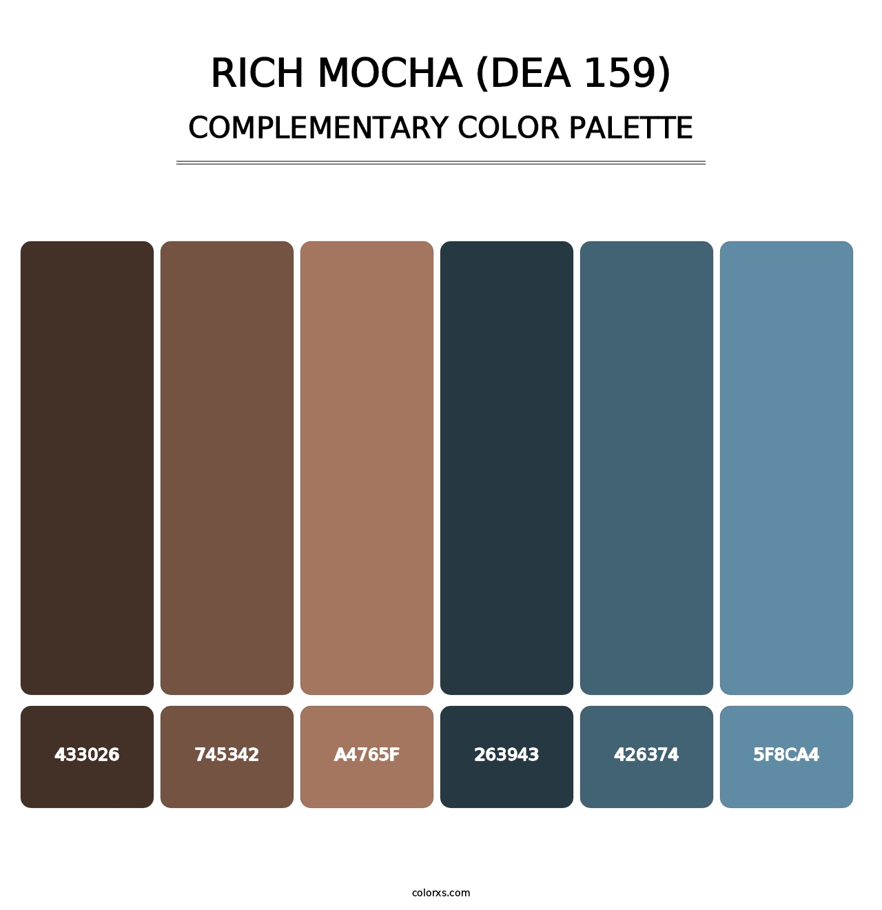 Rich Mocha (DEA 159) - Complementary Color Palette
