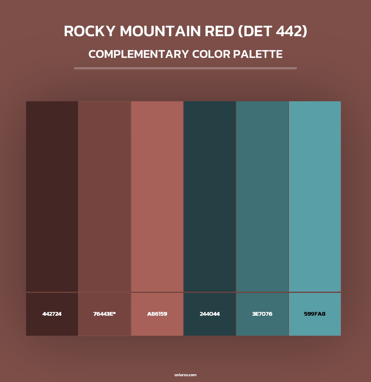 Rocky Mountain Red (DET 442) - Complementary Color Palette