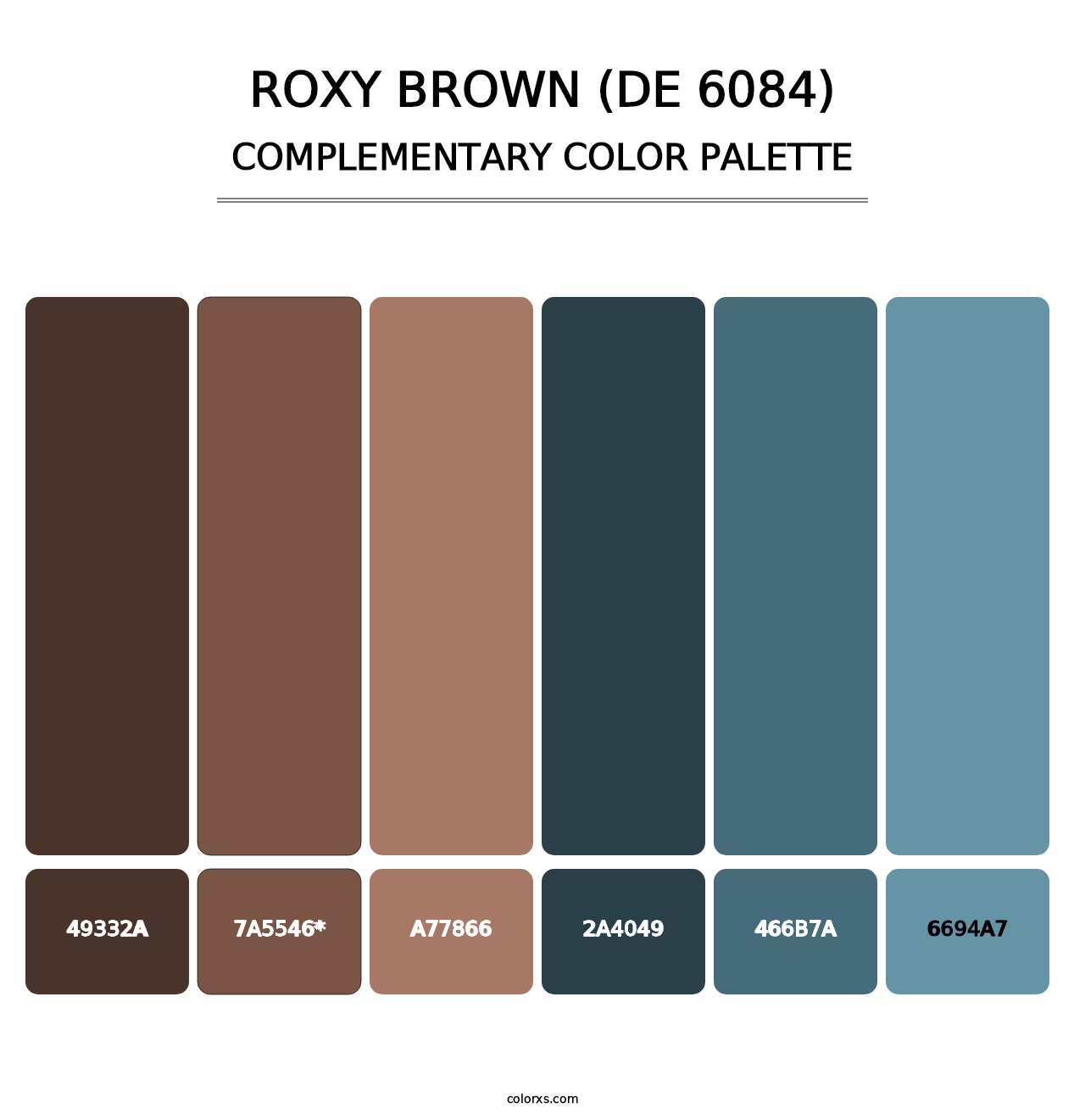 Roxy Brown (DE 6084) - Complementary Color Palette