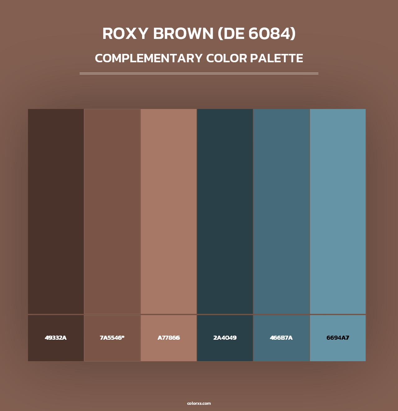 Roxy Brown (DE 6084) - Complementary Color Palette
