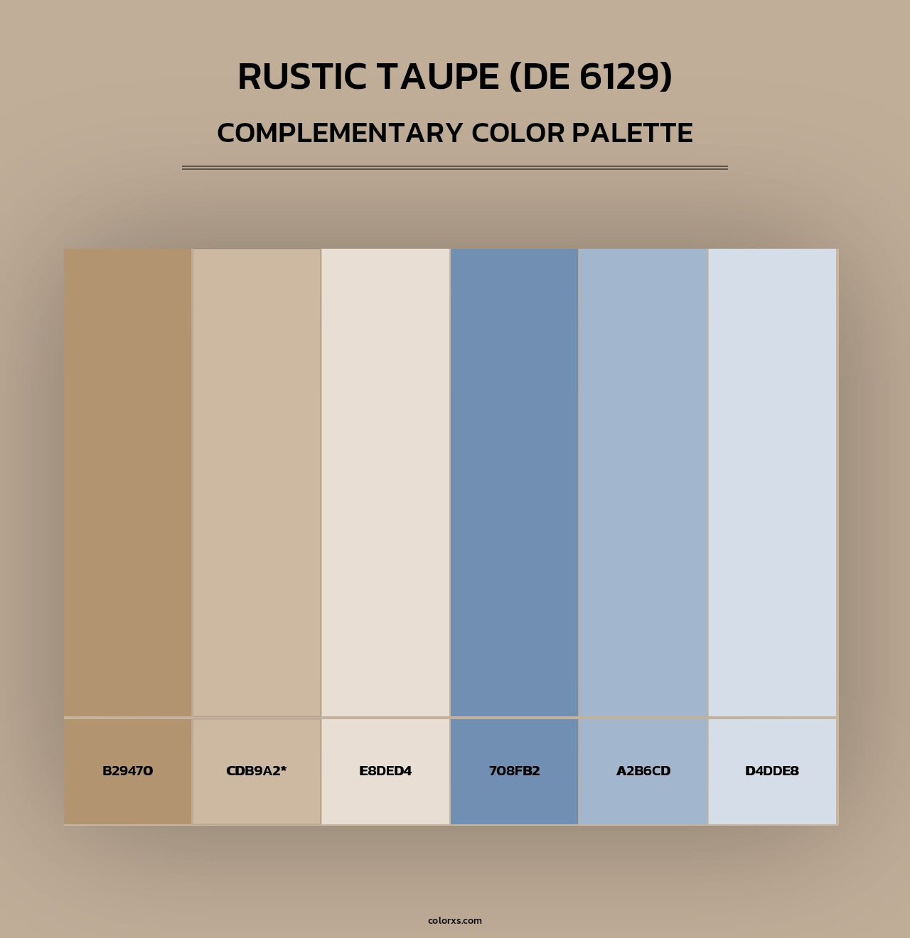 Rustic Taupe (DE 6129) - Complementary Color Palette