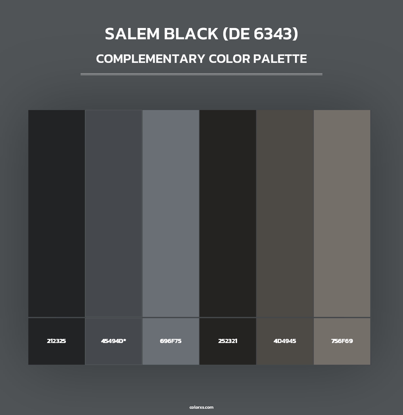 Salem Black (DE 6343) - Complementary Color Palette
