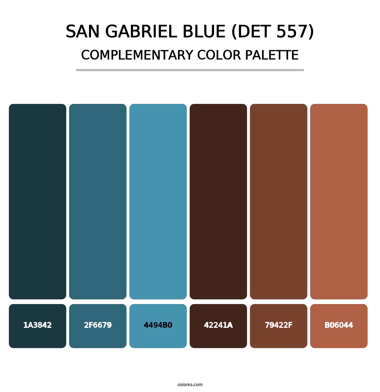 San Gabriel Blue (DET 557) - Complementary Color Palette