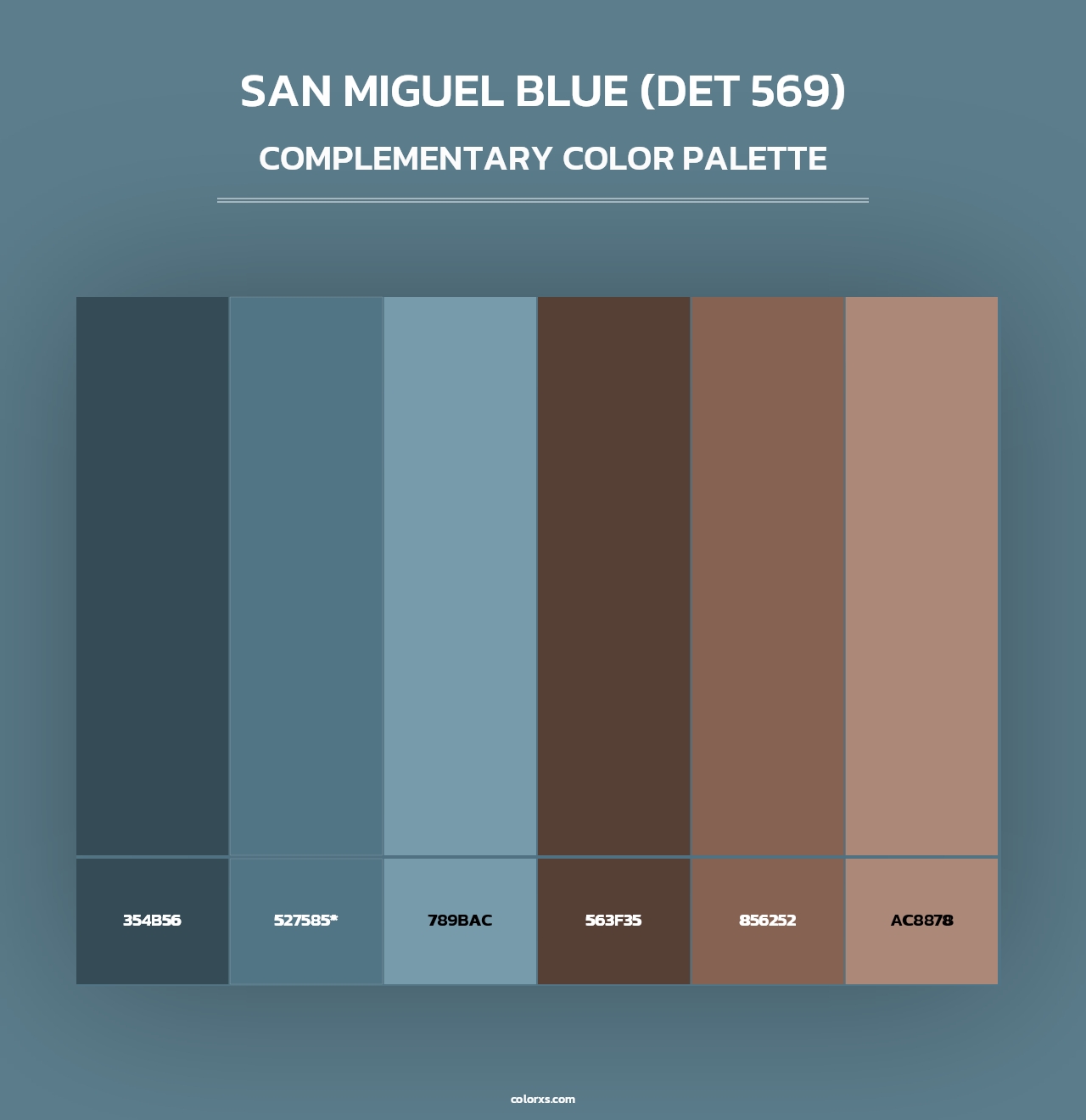 San Miguel Blue (DET 569) - Complementary Color Palette