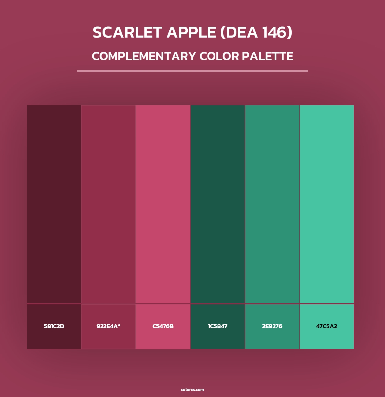 Scarlet Apple (DEA 146) - Complementary Color Palette