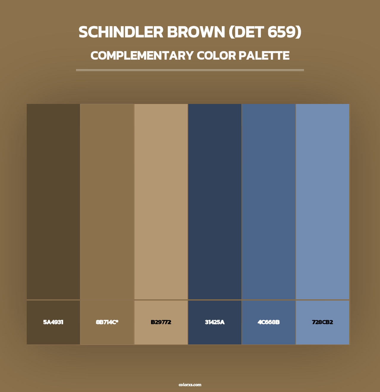 Schindler Brown (DET 659) - Complementary Color Palette