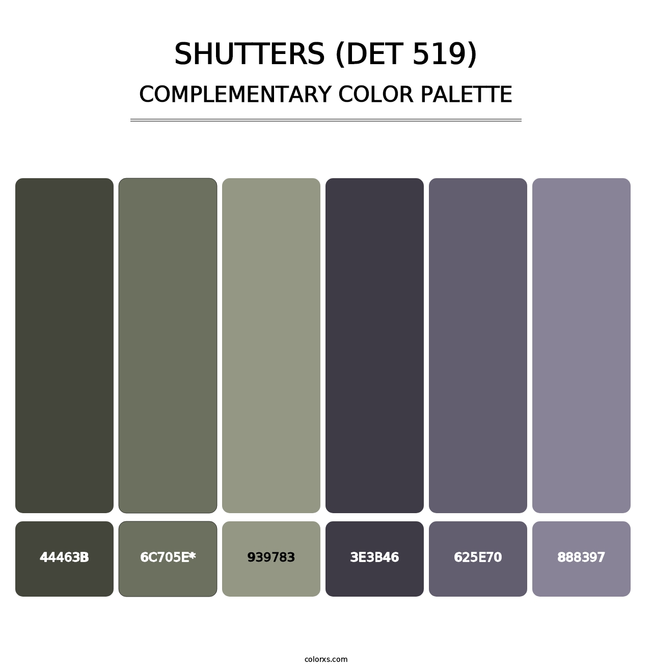 Shutters (DET 519) - Complementary Color Palette
