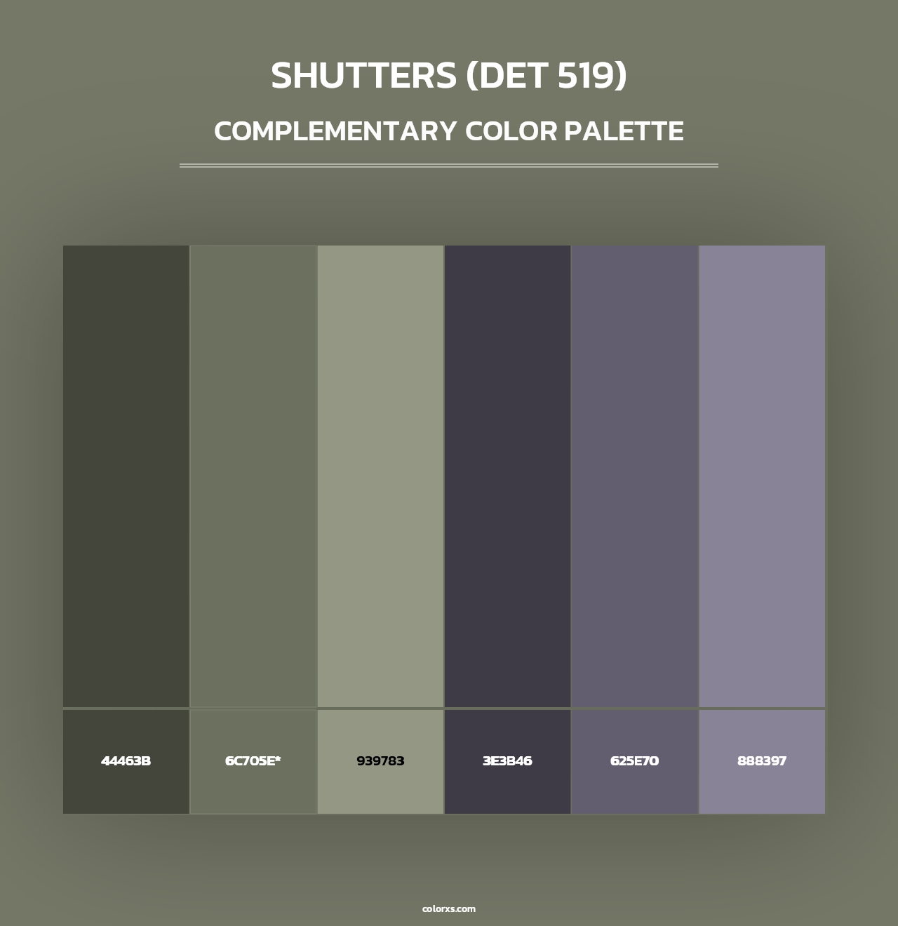 Shutters (DET 519) - Complementary Color Palette