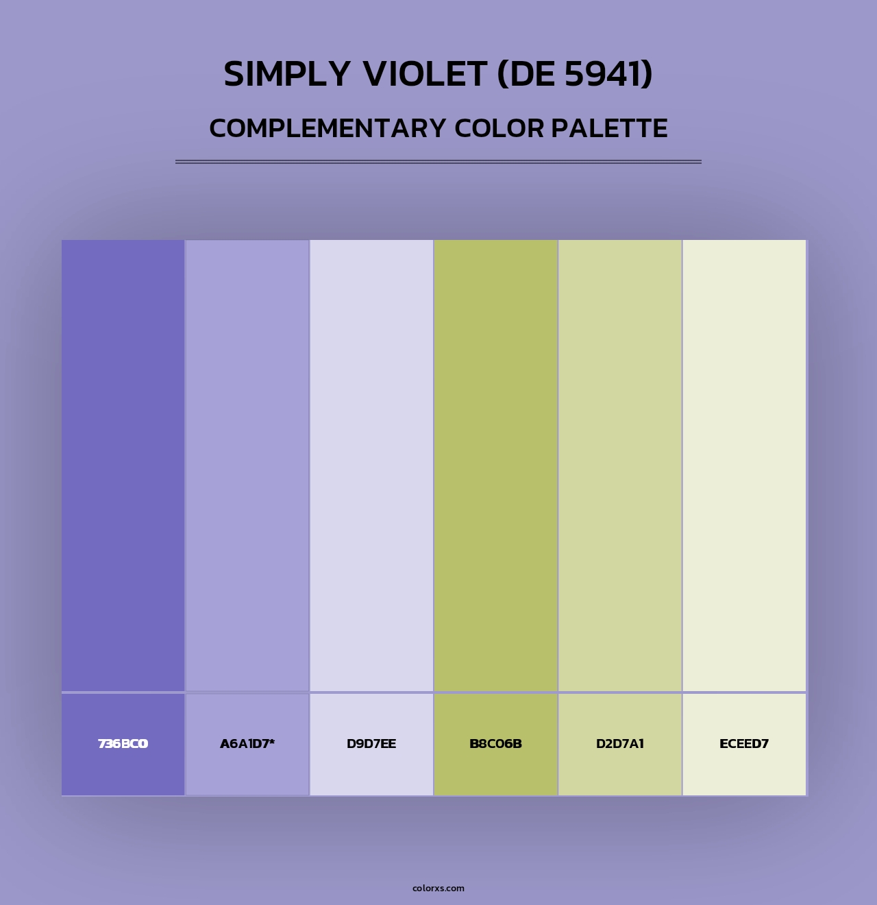 Simply Violet (DE 5941) - Complementary Color Palette