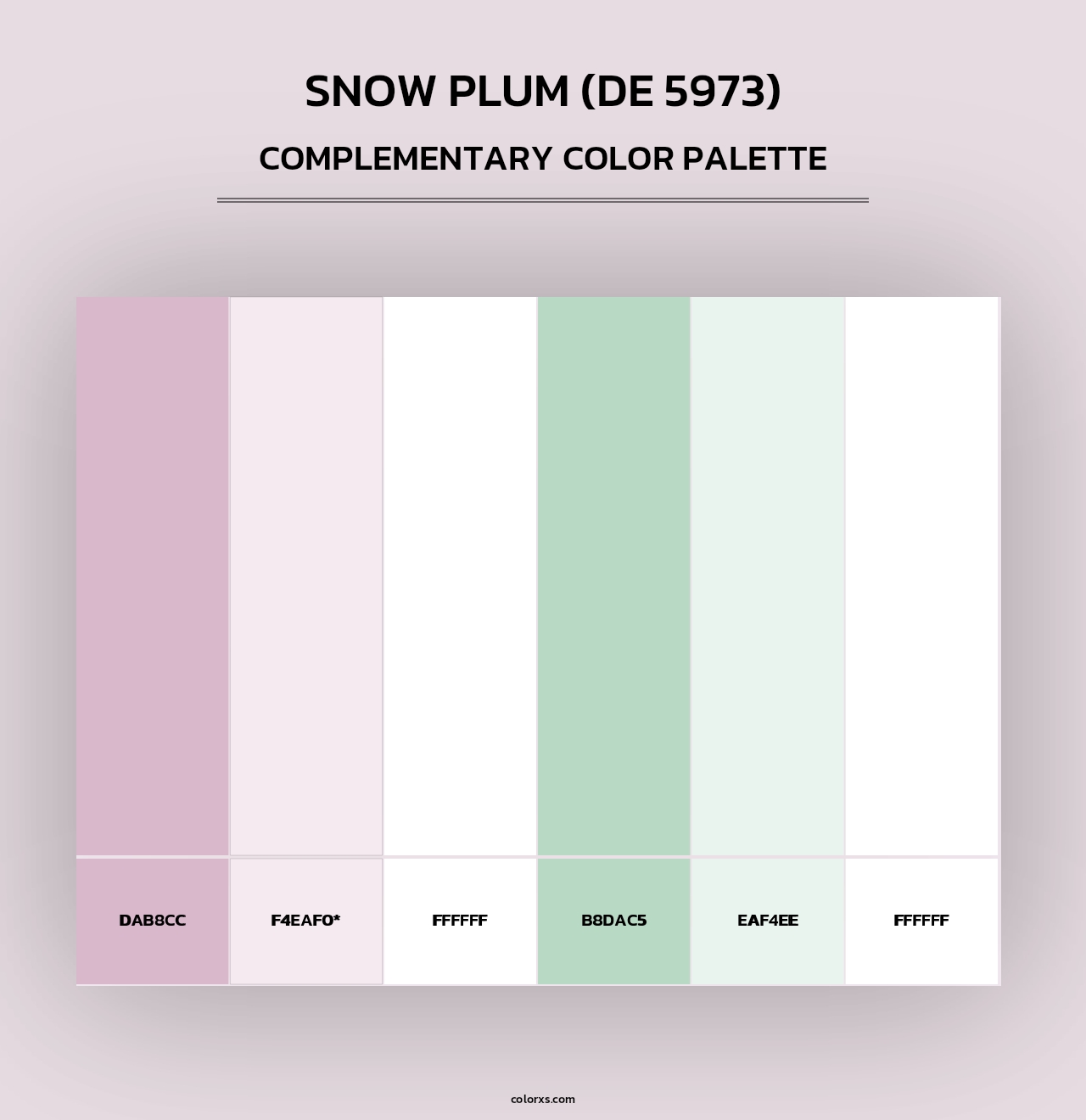 Snow Plum (DE 5973) - Complementary Color Palette
