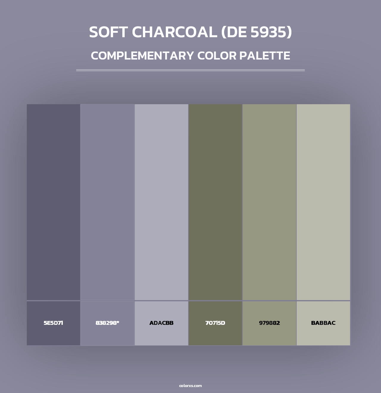Soft Charcoal (DE 5935) - Complementary Color Palette