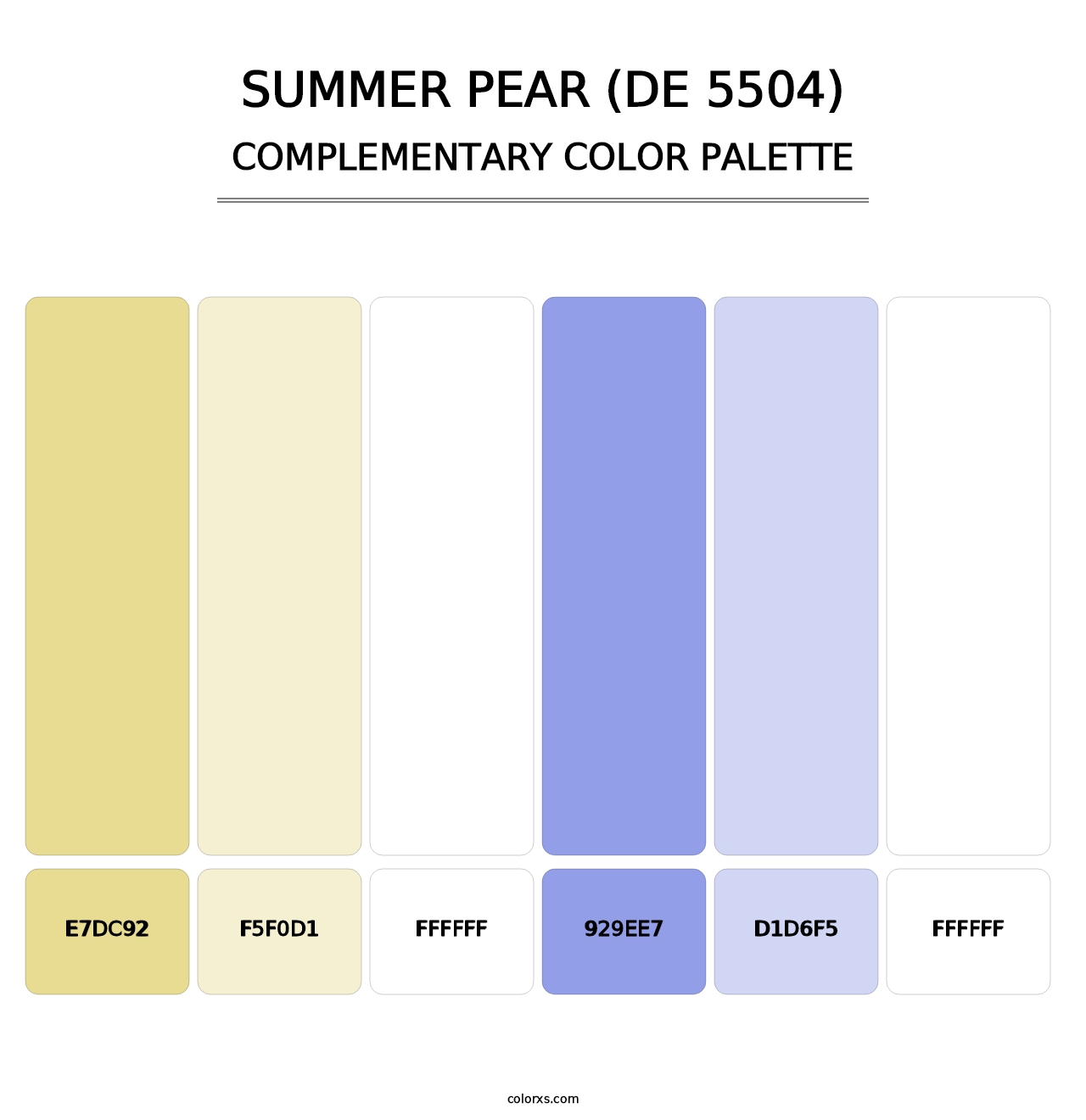 Summer Pear (DE 5504) - Complementary Color Palette