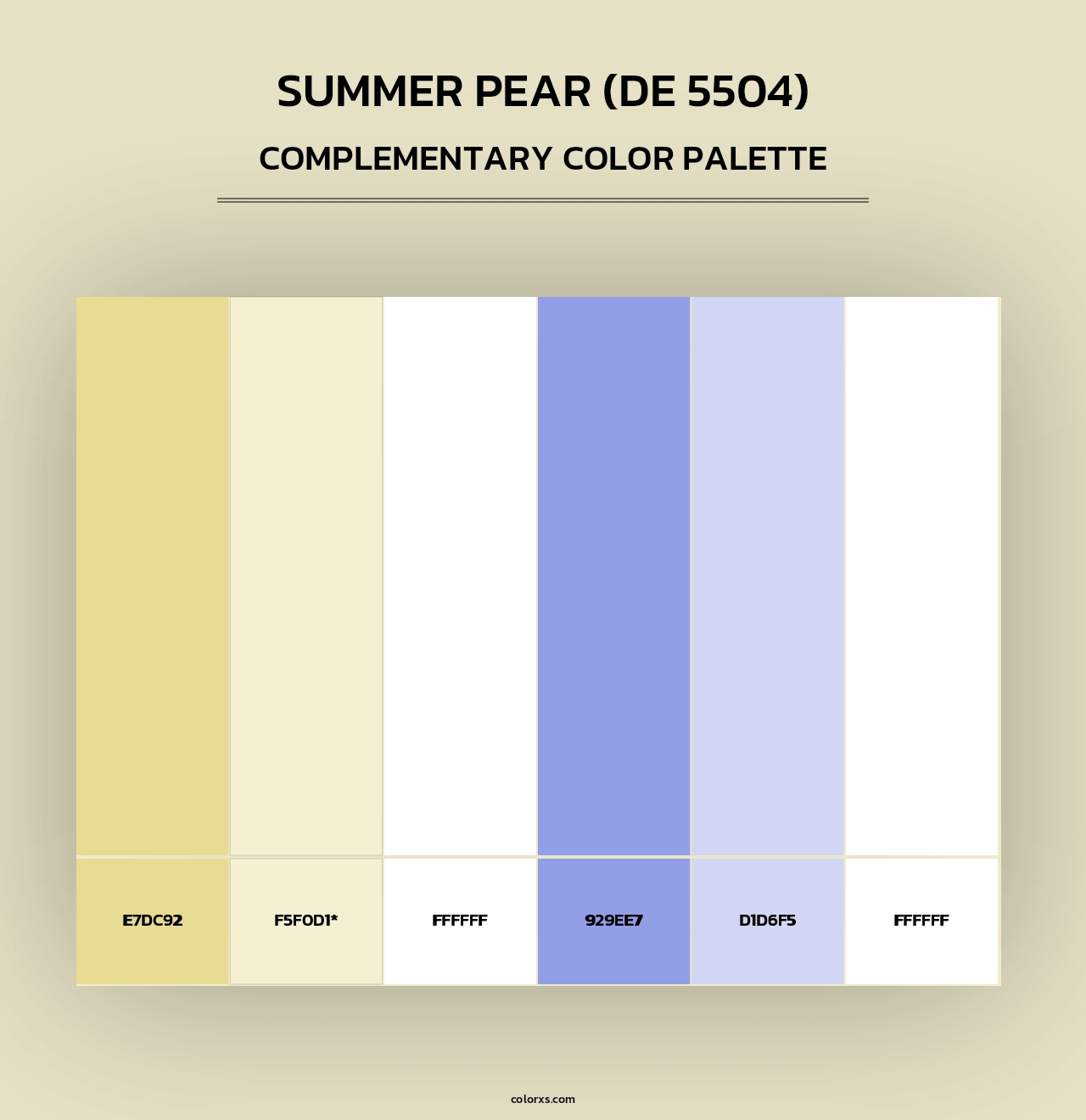 Summer Pear (DE 5504) - Complementary Color Palette