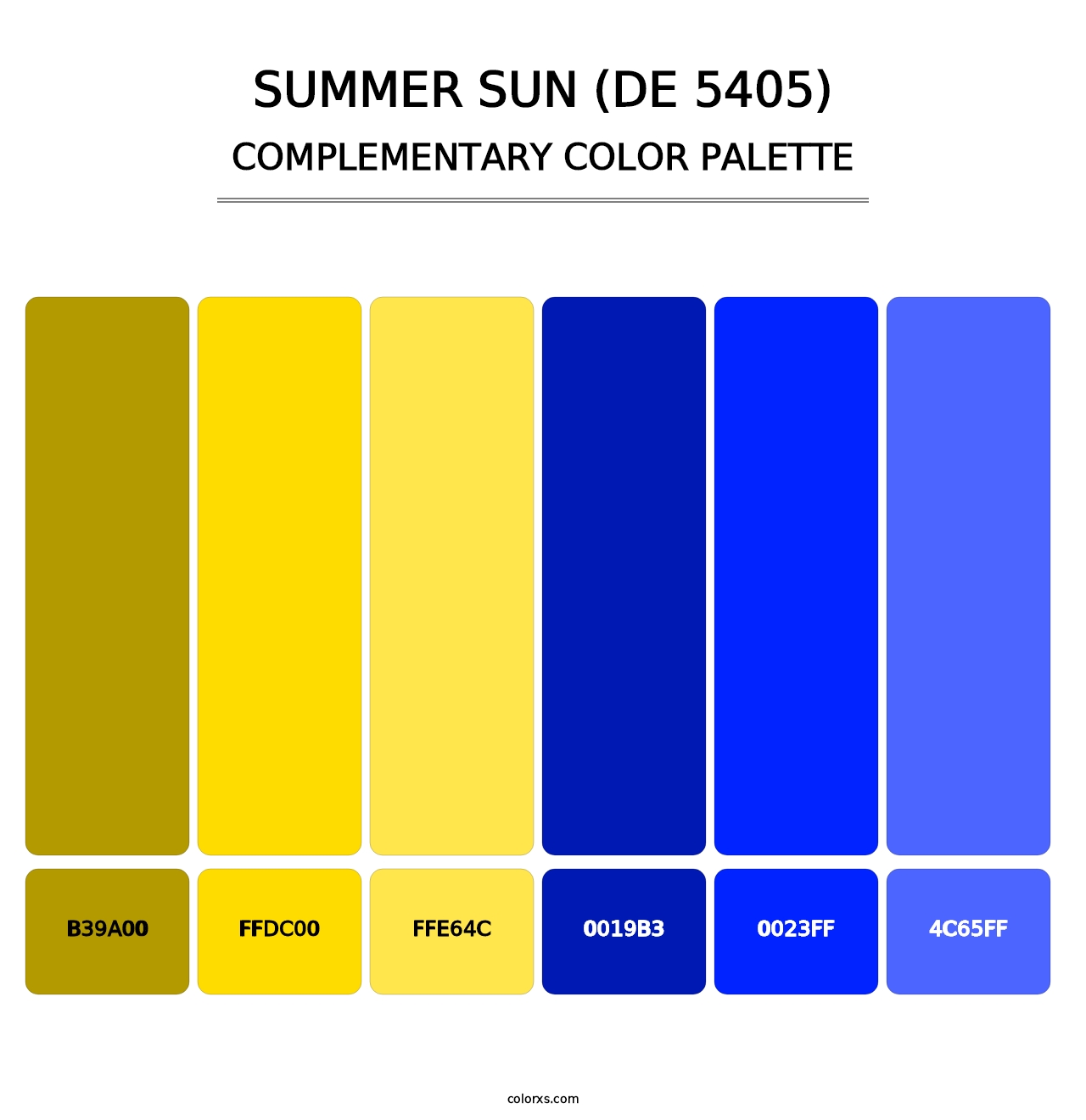 Summer Sun (DE 5405) - Complementary Color Palette