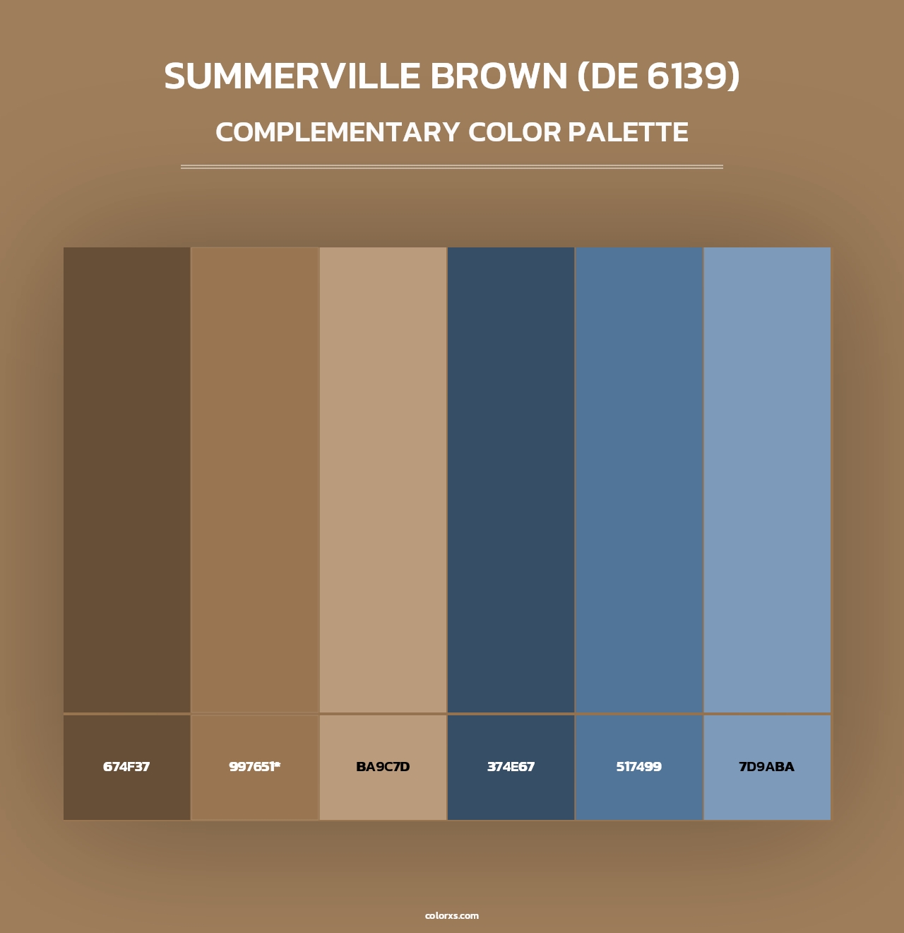 Summerville Brown (DE 6139) - Complementary Color Palette