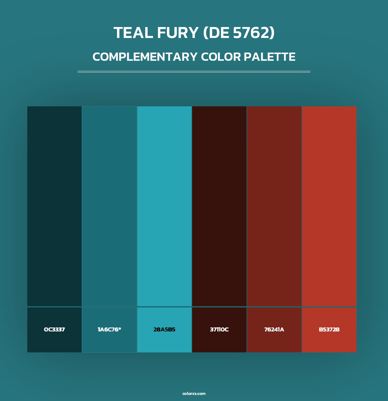 Teal Fury (DE 5762) - Complementary Color Palette
