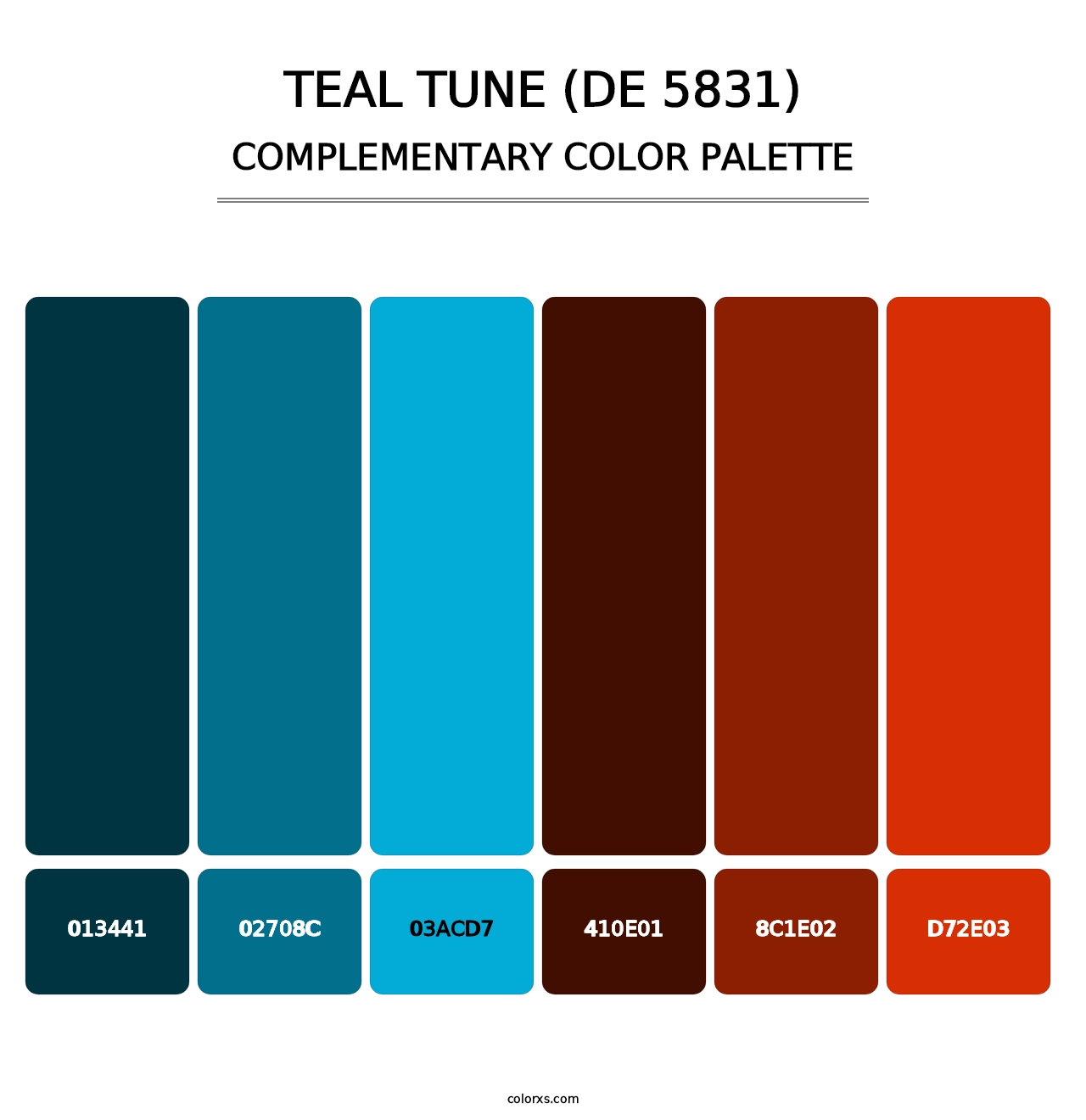 Teal Tune (DE 5831) - Complementary Color Palette