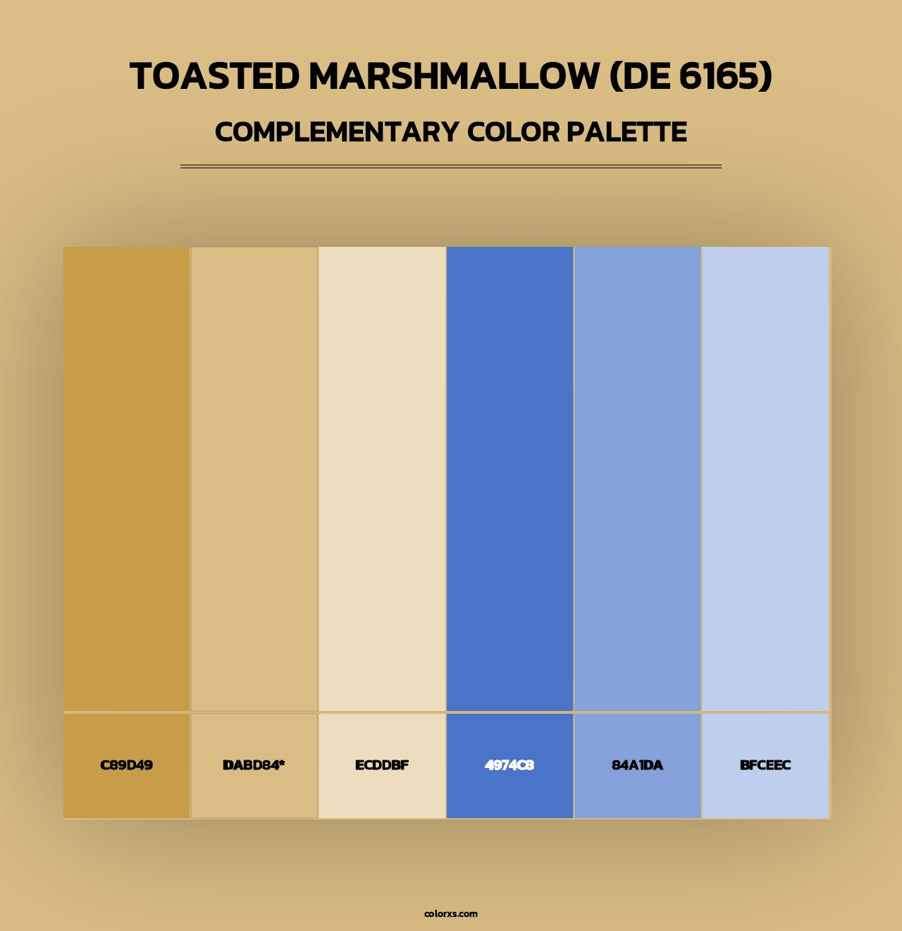 Toasted Marshmallow (DE 6165) - Complementary Color Palette