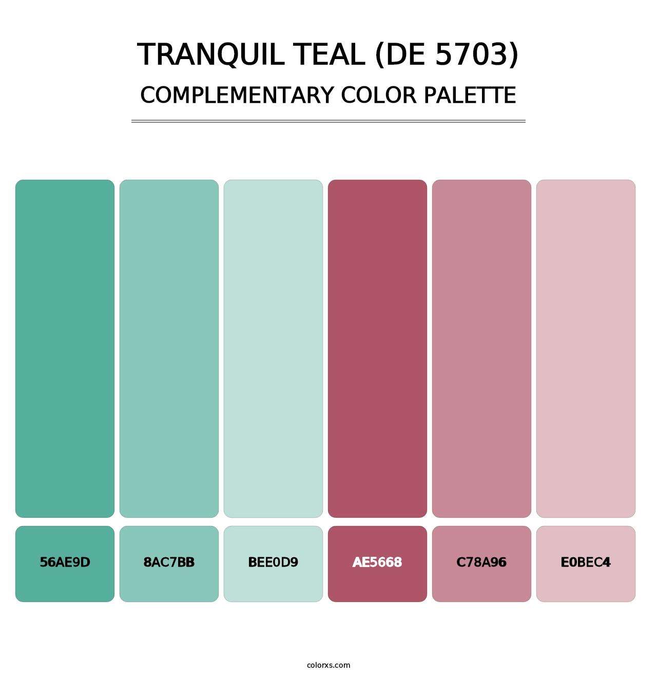 Tranquil Teal (DE 5703) - Complementary Color Palette