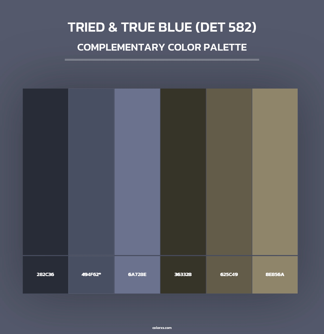 Tried & True Blue (DET 582) - Complementary Color Palette