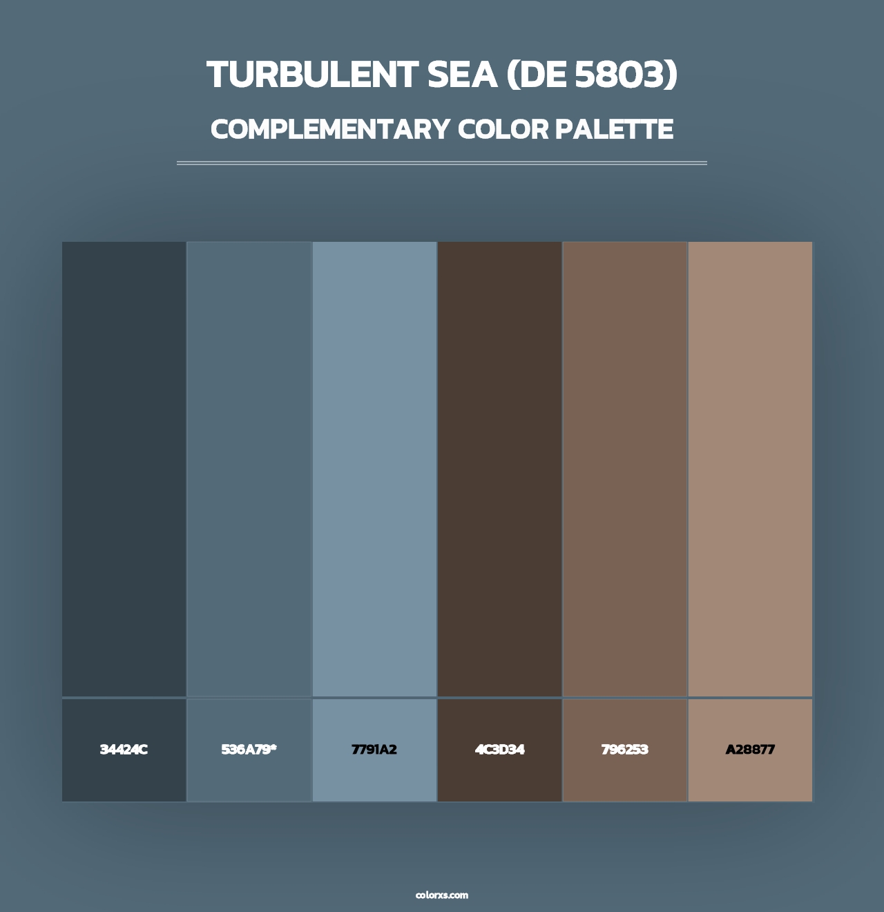 Turbulent Sea (DE 5803) - Complementary Color Palette