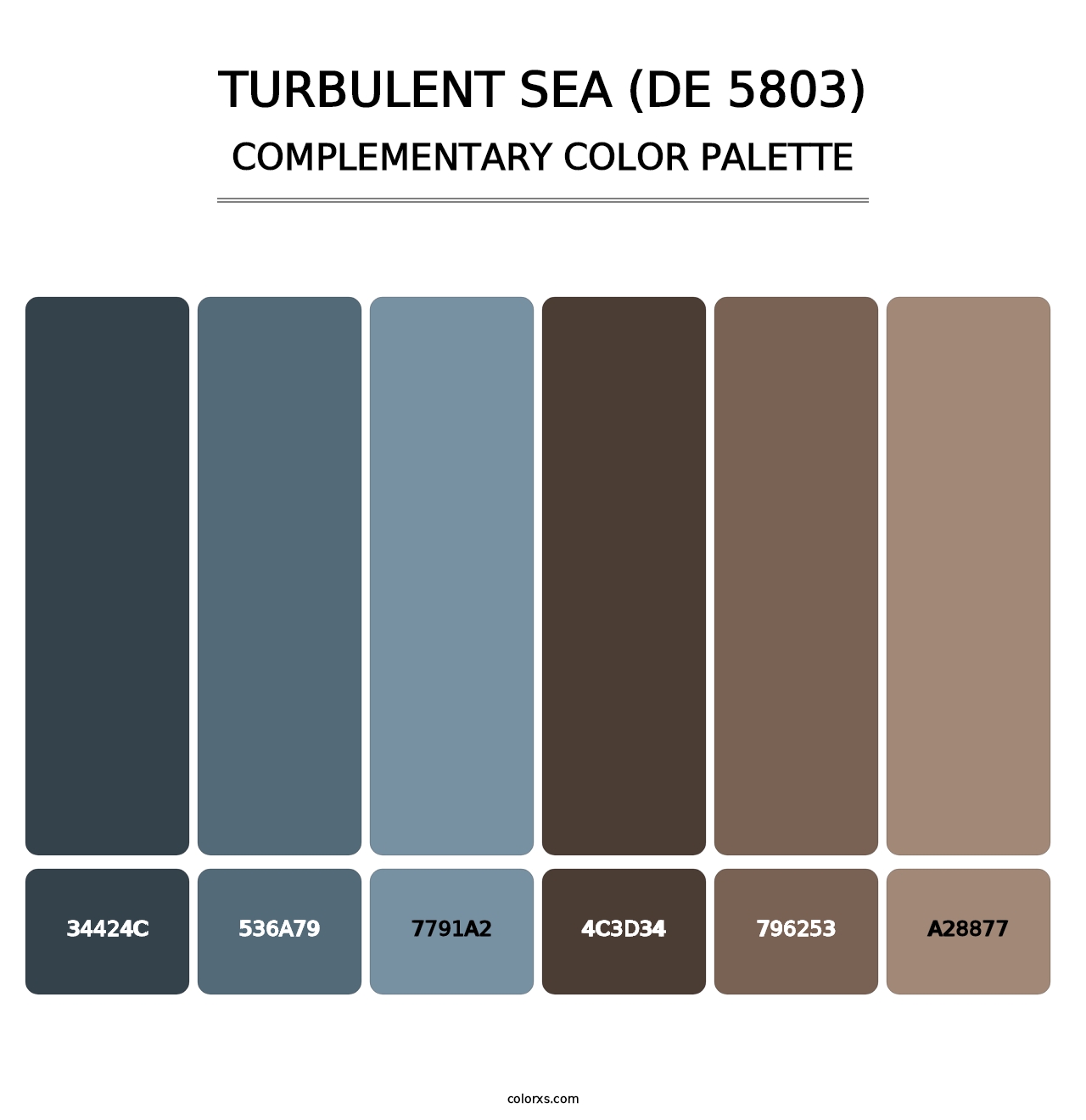 Turbulent Sea (DE 5803) - Complementary Color Palette