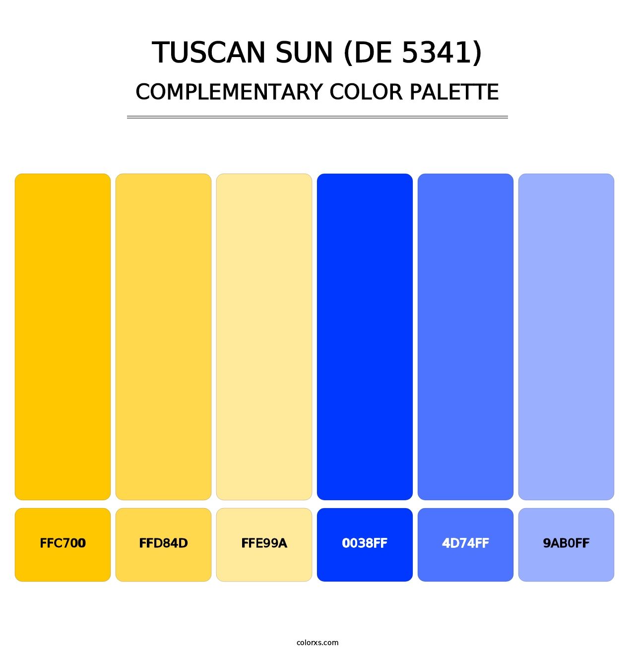 Tuscan Sun (DE 5341) - Complementary Color Palette
