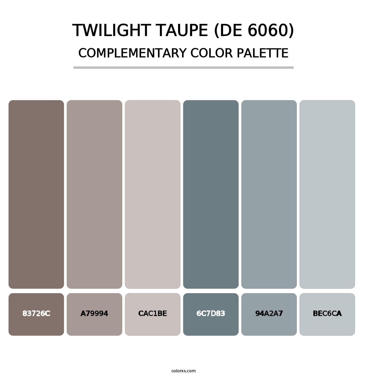 Twilight Taupe (DE 6060) - Complementary Color Palette
