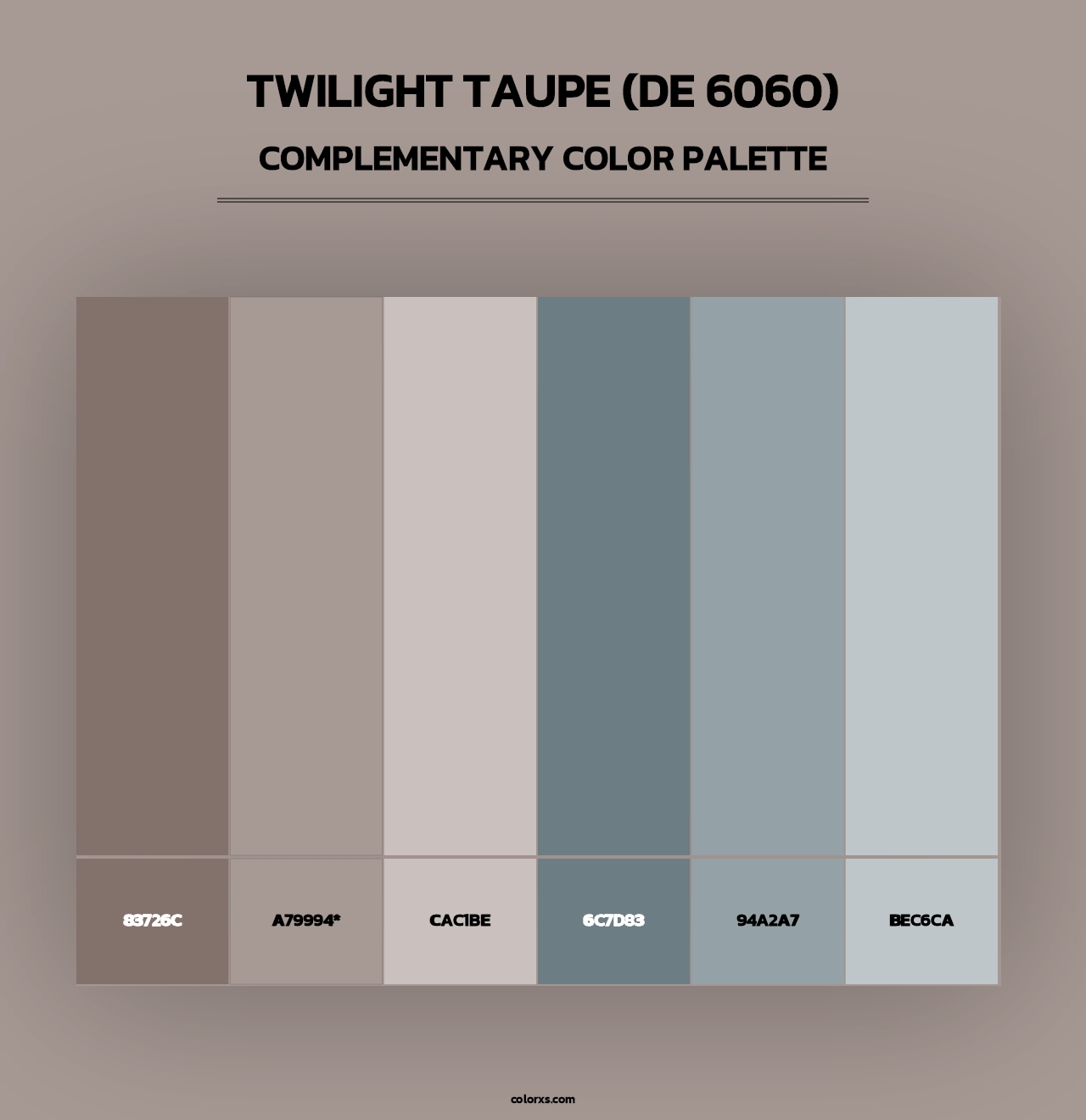 Twilight Taupe (DE 6060) - Complementary Color Palette