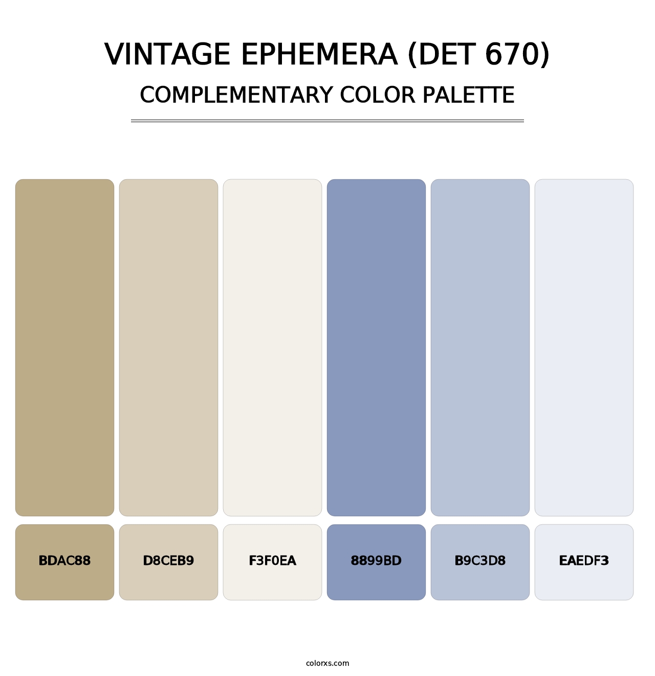 Vintage Ephemera (DET 670) - Complementary Color Palette
