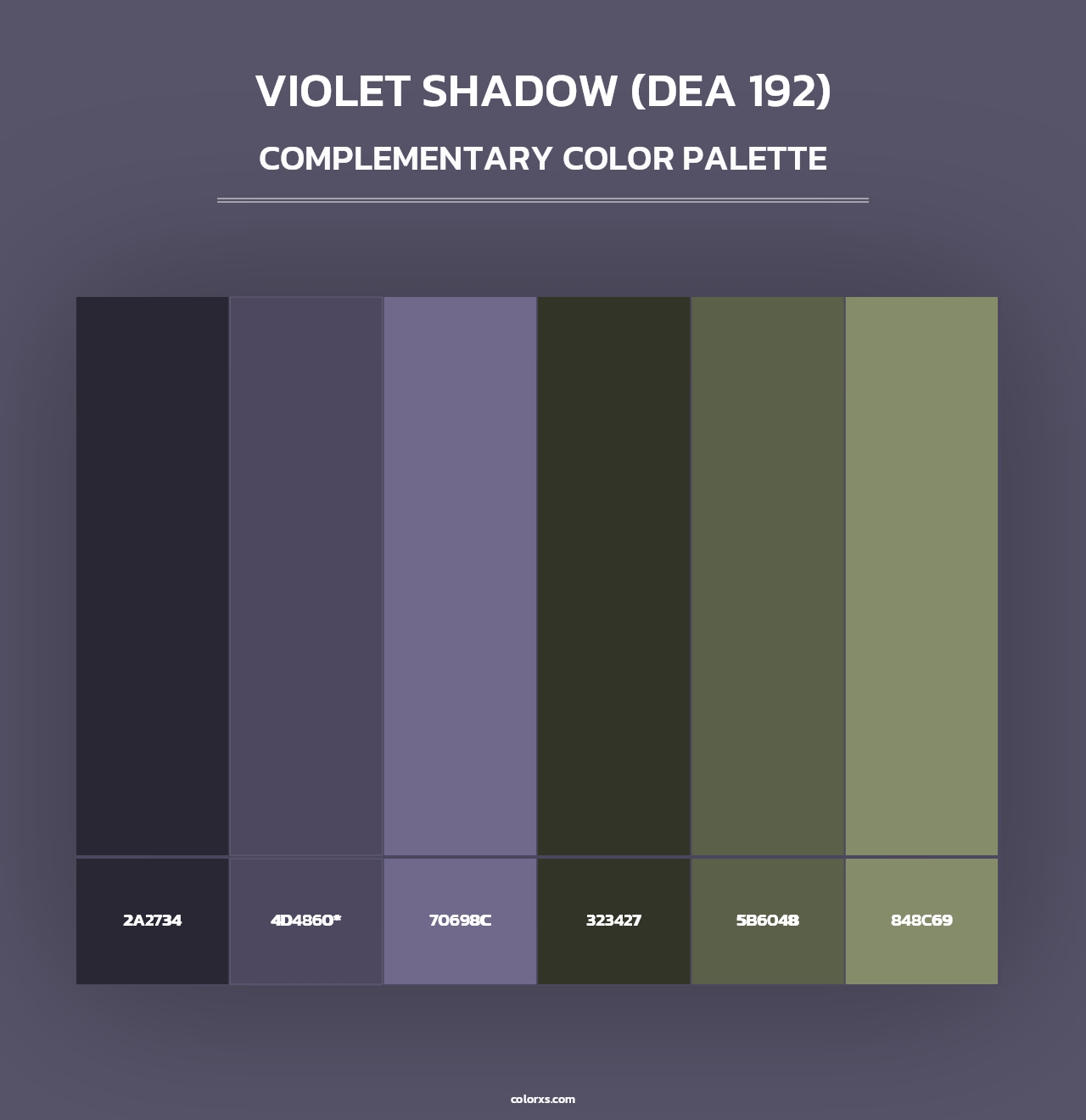 Violet Shadow (DEA 192) - Complementary Color Palette